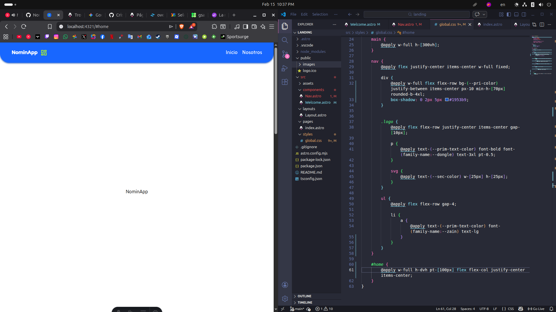 NominApp dashboard screenshot